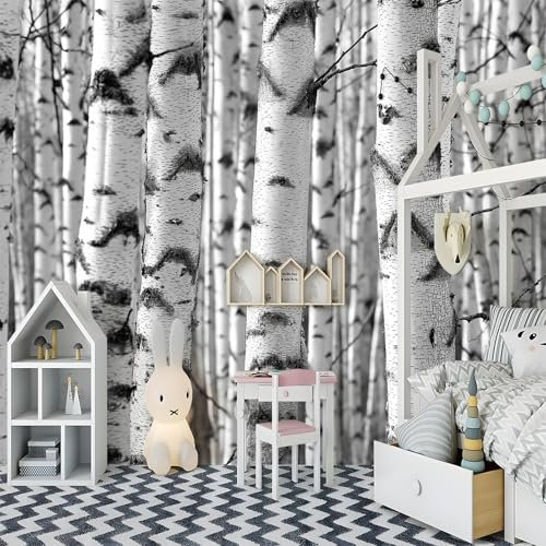 Fototapete 200 x 140 cm Vlies-Tapete Frühling Birkenrinde Wandtapete Bedeutung Geeignet für die Dekoration eines neuen Hauses Wohnzimmer Kinderzimmer Schlafzimmer TV-Hintergrundwand