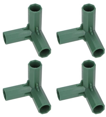 M METERXITY 12pz 16mm Connettori per Costruzione Telaio Serra, Raccordo a 3 Vie per Tubo ad Angolo Retto per Pergola/Vela Parasole/Giardinaggio Pali Piante, Accessori per Serre [Verde]