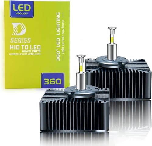 SageSunny Lampadine LED D5S, emissione wireless Canbus a 360°, bianco 6500K, 110W, 11000lm, 400% più luminose per fari allo xeno HID, confezione da 2, garanzia di 24 mesi