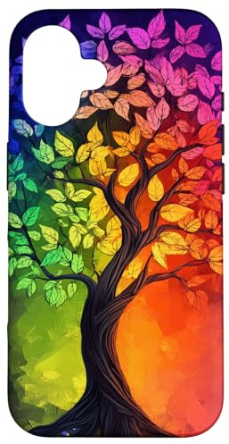 Tree Life Rainbow LGBTQ Gay Pride Bunter Baum Hülle für iPhone 16