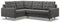 Mebligo - Ecksofa mit Schlaffunktion und Bettkasten Elma, Eckcouch mit Ottomane Links, Sofa L Form (BxTxH) 223 x 172 x 88 cm, Couch Wohnzimmer, Ecke Sofa, Dunkelgrau (Lux 6)