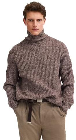 bugatti Herren Rollkragen Pullover 7700-85565D | Regular Fit Grobstrick-Design Ripp-Struktur zeitlos maskulin