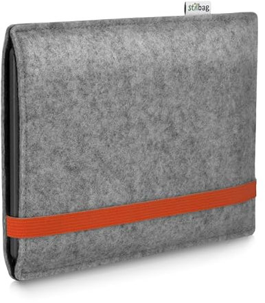 Stilbag eBook Reader Leon per Onyx Boox Palma 2 | Colore: grigio chiaro/arancione | Custodia per eBook Reader in feltro | eReader Custodia per ebook Reader | Made in Germany