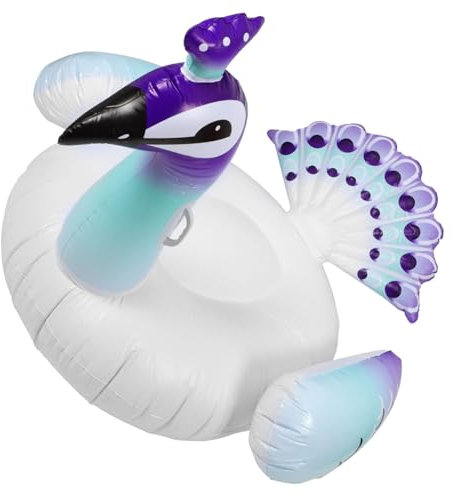 BESPORTBLE Chaise Longue Gonflable en PVC Motif Paon pour Piscine Idéale pour La Décoration De Piscines