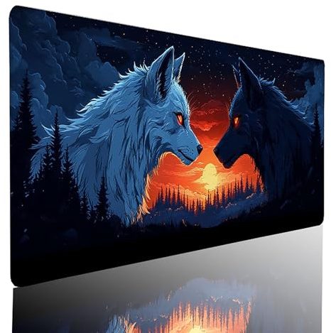 Tier Gaming Mauspad XXL 60 x 30 cm, Mousepad Schwarz Schreibtischunterlage Wasserdicht Und Rutschfest Mouspad mit VernäHten Kanten Verbessert PräZision und Geschwindigkeit Geeignet für BüRospiele 4G-9
