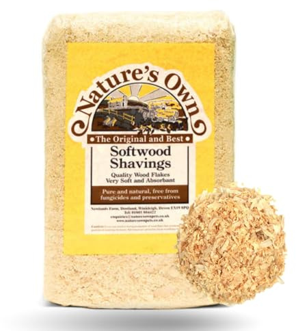 3kg Nature's Own Large Wood Shavings Animal Pet Bedding - Substrate Low Dust - For Hamster Rabbit Mice Gerbils Guinea Pig Small Animals Nesting & Burrowing