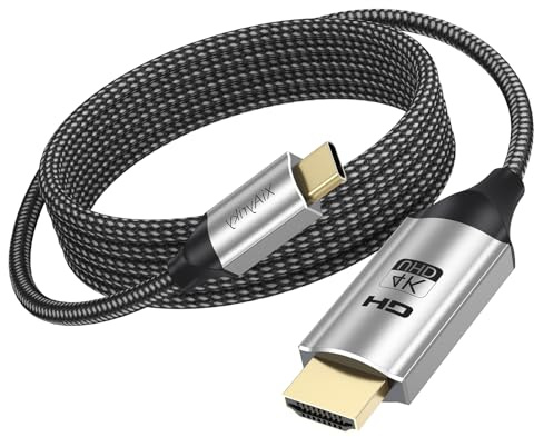 XiAyriky Câble USB C vers HDMI de 3 m, 4K @ 30 Hz, compatible Thunderbolt 4 | Compatible avec iPhone 15/16/17, MacBook, iPad Pro, Galaxy, Dell XPS, Surface Pro, Steam Deck et plus encore
