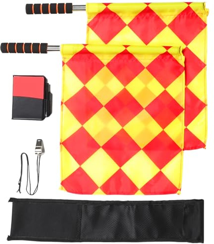 SAFIGLE 1 Satz Fußball Schiedsrichter Fahnen mit Roter und Gelber Karte Metall und Schaumstoff Material Tragbar und Strapazierfähig für Outdoor Fußballspiele