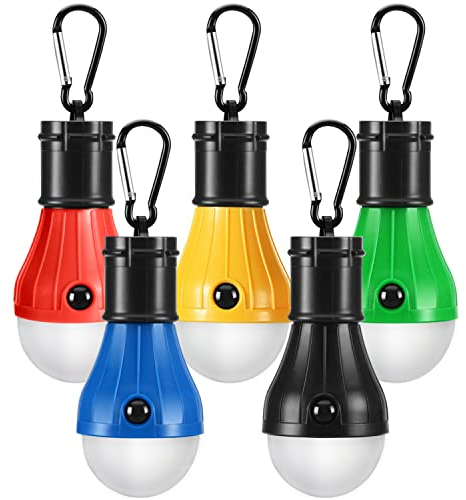 PEMOTech Camping Lights [5 Pcs], 4 Lighting Modes, Waterproof Portable Battery Operated Emergency Camping Lantern LED Tent Light for Camping Hiking Fishing Power Cuts [Energy Class A+++]