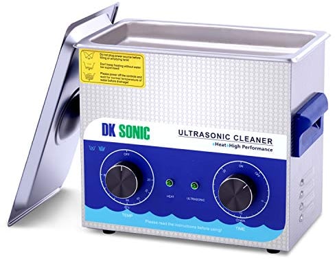 DK SONIC Ultraschallreiniger, 3L 120W Ultraschallreinigungsgerät aus Edelstahl mit Heizung und Mechanischem Timer, Schallreiniger zum Reinigen von Schmuck, Brillen, Münzen (inkl. Korb)