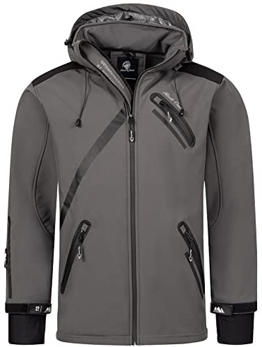 Rock Creek Herren Softshell Jacke Outdoor Regenjacke Softshelljacke Windbreaker Laufjacke Wanderjacke Funktions Sport Jacken H-127 Anthrazit XXL