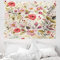 ABAKUHAUS Bunt Wandteppich, Abstrakte Blumen Rosen aus Weiches Mikrofaser Stoff Waschbar ohne Verblassen Digitaldruck, 150 x 110 cm, Grün Rosa