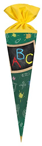 Nestler Schultüte 70cm groß rund ABC Schulanfang - Einschulung - Zuckertüte für Jungen und Mädchen