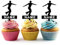 Innovedesire Personalized Name Ice Skate Ice Skating Silhouette Party Wedding Birthday Acrylic Cupcake Toppers Decor 10 pcs