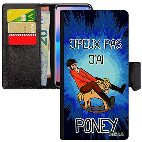 utaupia Coque pour Honor 8 Rabat Porte Cartes j'peux Pas J'Ai Poney Telephone Aqua Humoristique BD Pas Cher Etui Portable Equitation personnalisé