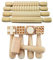 Kids B Crafty Wooden Textured Rolling Pins 4pcs And Wooden Hammers 5pcs
