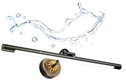 ACMHNC LED Spiegelleuchte Retro Messing Spiegellampe Vintage Antik Badlampe Bad wasserdichte Wandleuchte Schminklicht Für Spiegel Schminktisch Badzimmer,Neutralweiß 4000K,Schwarz,L75CM/15W