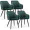 CLIPOP Esszimmerstühle 4er Set Stühle mit Armlehne, Samt Bezug, Esszimmerstuhl Küchenstuhl Polsterstuhl, Stühle für Esszimmer (Samt Grün, 4er Set)