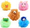 JIHUOO 5 Pièces Fleur de Douche Éponges pour Le Corps Éponge Exfoliante Éponge de Bain Pouf en Maille