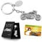ZWEN Motorrad Schlüsselanhänger Schutzengel-Gravur mit Geschenkbox + Schutzengelkarte/Glücksbringer silber glänzend als Talisman für Motorradfahrer & Geschenk zum Führerschein