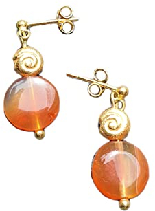 Karneol-vergoldete Silber Ohrringe**GOLDEN HARMONY Kollektion**925er Silber*gebürstet*Spiral Schnecke*