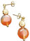 Karneol-vergoldete Silber Ohrringe**GOLDEN HARMONY Kollektion**925er Silber*gebürstet*Spiral Schnecke*