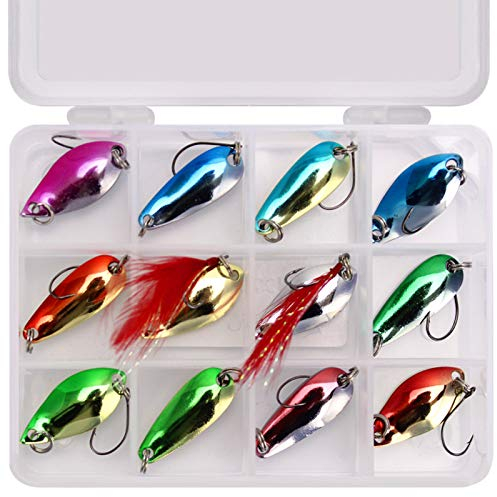 Cucchiai Pesca Trota Set Di Esche Box Trota Pesca Alla Trout Scatola Esche Pesce Persico Esca Trota Singolo Pesca Spinner Singolo Artificiali Manovella Rigide Singolo Esca Leggera Esca Pesca Labbro