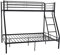 Metal Bunk Bed Triple Sleeper Single Double Triple 3 Person Metal Bed Frame (Black)