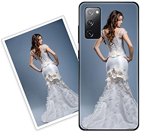 Sunrive Personalisierte Hülle kompatibel mit Samsung Galaxy S20 FE Handyhülle Benutzerdefiniert Gehärtetes Glas Weicher Etui mit Eigenem Foto Bild Text Individuelle + Displayschutzfolie