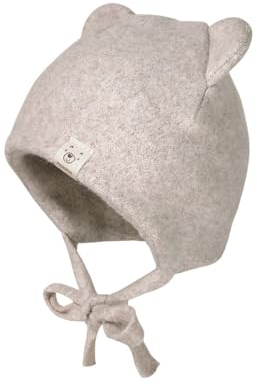maximo GOTS Baby-Mütze, Öhrchen Fleece, Bindeband Made in Germany Baumwollfleece