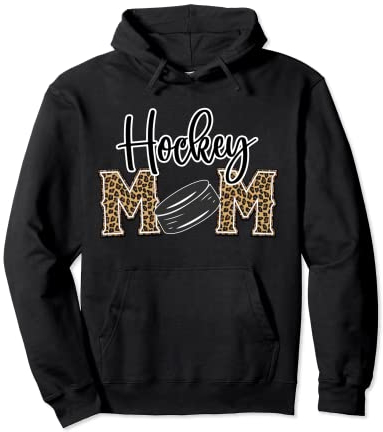 Hockey Mom Leopard Print Gepard Eishockey Stolze Mama Pullover Hoodie