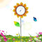 Außenthermometer für Terrasse, dekoratives Thermometer für Außen, Sonnenblume Metall Pfahl Thermometer für Garten Hof Dekoration