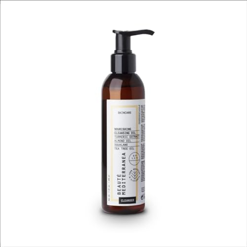 Beauté Mediterranea Gel detergente per il viso - Struccante per pelli secche e Pelle sensibile - Tripla texture (Gel - Olio - Latte) - 100% vegano senza solfati - Olio detergente nutriente, 200 ml