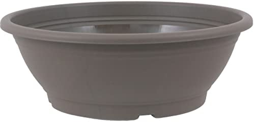 MePla Bac à plantes avec trou au fond Ø 50 cm, taupe, résistant aux intempéries en plastique résistant aux UV