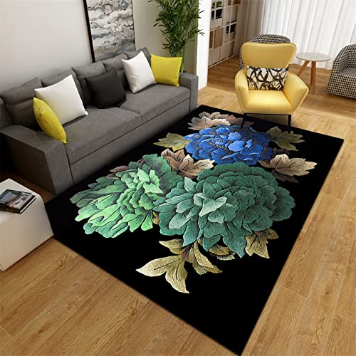 RUGMRZ Balkon Dekoration Moderne Einfachheit Im Chinesischen Stil deko fürs Zimmer schwarz Bad teppiche Auslegware Teppichboden Balkon Dekoration Teppich jugendzimmer80x120CM