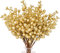 N&T NIETING Christmas Berries Stems, 24 Pcs Artificial Glitter Berry Stems Branches Ornaments, 9.8inch Artificial Holly Berries for Wreath Making Supplies Christmas Tree Decoration, Gold