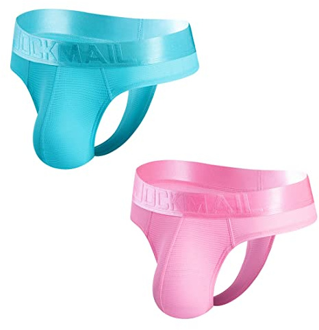 JOCKMAIL Lot de 2 slips pour homme - Sous-vêtements bas - Confortable - Large ceinture - Sous-vêtements pour homme