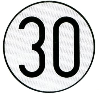 PLACA DE VELOCIDAD HOMOLOGADA 30