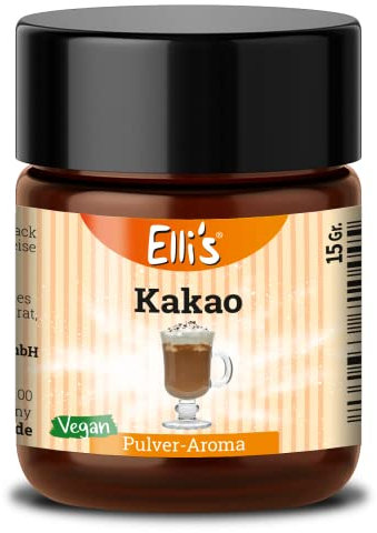 Ellis Aromen Kakao PULVER Lebensmittelaroma | Vegan und kalorienarm | für Lebensmittel und Getränke, wie zum Backen und Kochen | 10 g