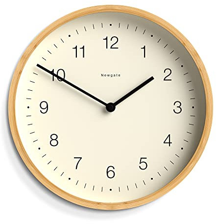 NEWGATE® Bali wanduhr | Skandinavisch inspirierte Bambusuhr | 30 cm | Modern minimalistisches Design für Küche, Wohnzimmer oder Büro