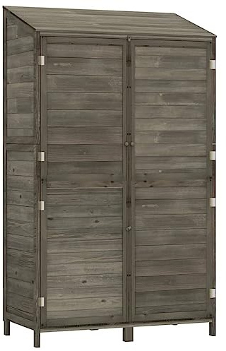 vidaXL Geräteschuppen Anthrazit 102x52x174,5 cm Massivholz Tanne