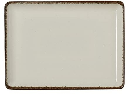 WAS Germany Teller, flach, 27 x 20 cm, Set á 6 Stück, sand, Porzellan