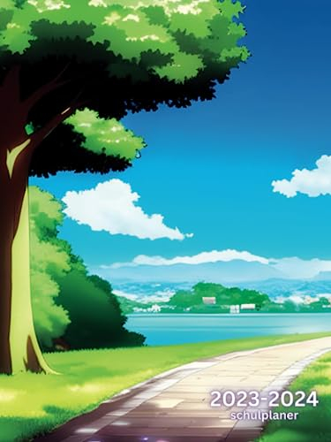 Schulplaner 2023 2024: Anime Schülerkalender, Studienplaner, schüler, cute, aesthetic, deutsch, grundschule & gymnasium für schlaue & faule, cool grün und blau