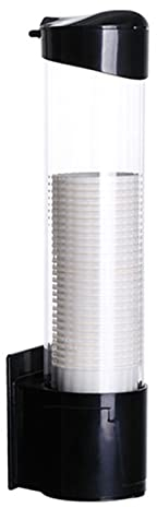 kyaoayo Becherspender, Wandmontierter Einwegbecher-Spender aus Hochwertigem, 80 Stück Pappbecher Kapazität Spender, Staubdicht Design, für Plastikbecher und Papierbecher (Schwarz)