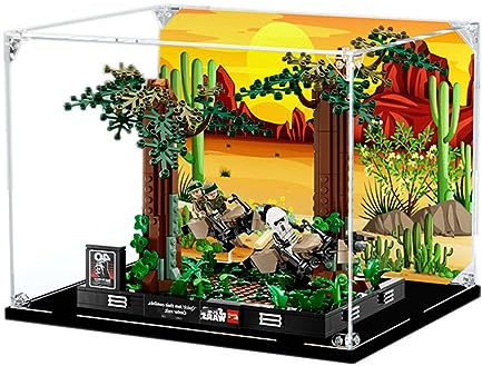 Acryl-Vitrine für Lego Star Wars Endor Speeder Chase Diorama 75353 - Vitrine, Schützen und Dekorieren Sie Ihr Modell mit staubdichter Aufbewahrung (Hintergrund)