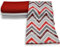 Virginia Tex baumwollstoff-Set 3 Stück 60 x 150 cm Tex Standard 100 in verschiedenen farben waffelpique-stoff und 2 x baumwollstoff meterware 100% baumwolle stoffe zum (Rot Zig-Zag)