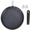 Lwuey Crêpe Pfanne Antihaft, 22cm Aluminium Pfannkuchenpfanne für Induktion Flachboden Omlett Pancake Pfanne Crêpes Eier Steak Spülmaschinenfest Temperaturanzeige Abnehmbar Griff