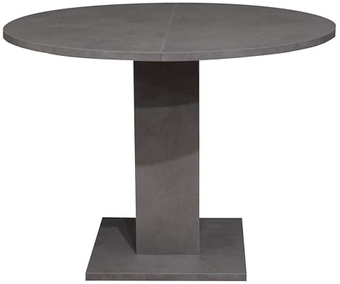 DEINE TANTE EMMA Tap/Rund_110 Esstisch RUND Küchentisch Graphit grau ausziehbar 110 cm Durchmesser