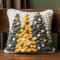 Grey and Yellow Christmas Tree DIY Latch Hook Pillow with Printed Canvas Crochet Yarn Embroidery Cushion Handmade Hook and Latch Kit Pillowcase for Christmas Decoration 43x43cm(2)