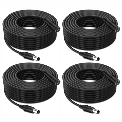 Tonton DC Verlängerungskabel 2M, 12V Strom Anschlusskabel 5,5mm x 2,1mm, DC Kabel Verlängerung für CCTV Überwachungskameras, Streifenbeleuchtung usw. 2M (4er Pack)